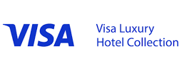 The image features the Visa logo alongside the text "Visa Luxury Hotel Collection" in blue on a white background.